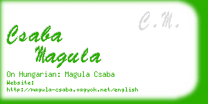 csaba magula business card